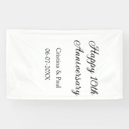 Happy 10. Jubiläum einfache minimale Hochzeitsbeze Banner