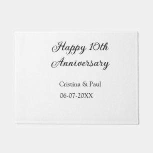 Happy 10. Jubiläum einfache minimale Hochzeitsbeze Fußmatte
