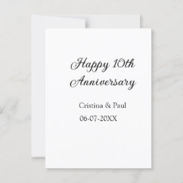 Happy 10. Jubiläum einfache minimale Hochzeitsbeze Postkarte