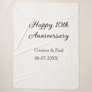 Happy 10. Jubiläum einfache minimale Hochzeitsbeze Sherpadecke