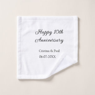 Happy 10. Jubiläum einfache minimale Hochzeitsbeze Waschlappen