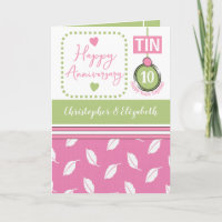 Happy 10-Jubiläum Zinn hinzufügen Namen pink