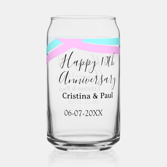 Happy 10th anniversary simple minimal wedding name (Recto)