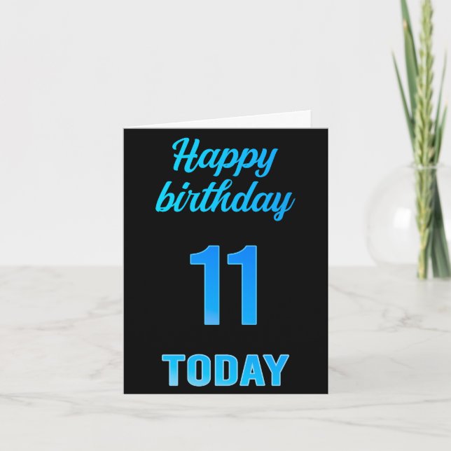 Happy 11th Birthday Great Black and blue boy Card Karte (Vorderseite)