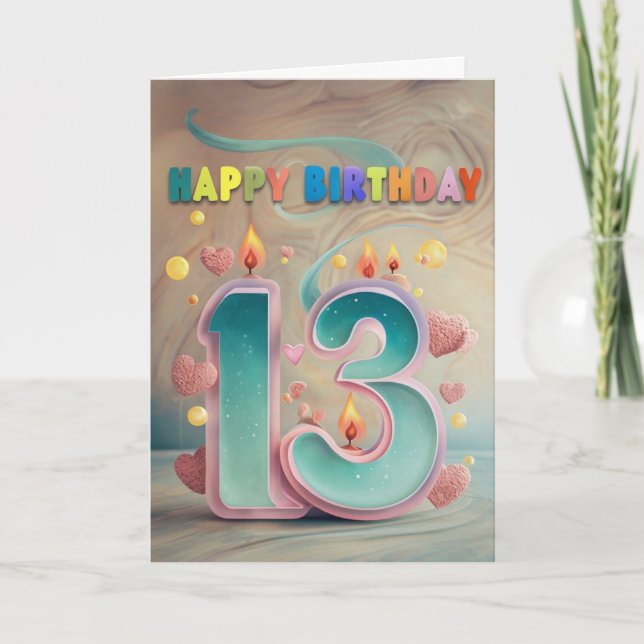 Happy 13. Geburtstagskarte Karte (Vorderseite)