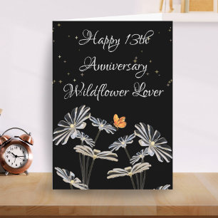 Happy 13. Jubiläum Card Wildblume Lover Ehefrau Karte