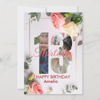 happy 13th Birthday Personalized card Karte
