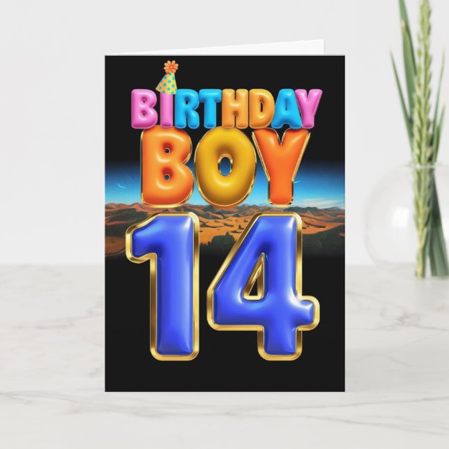 Happy 14. Geburtstagskarte Karte (Vorderseite)