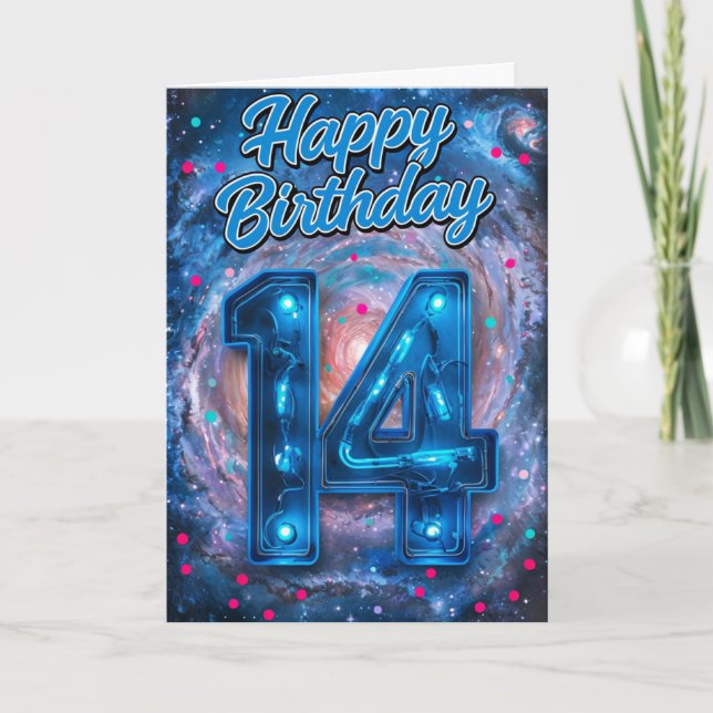 Happy 14. Geburtstagskarte Karte (Vorderseite)