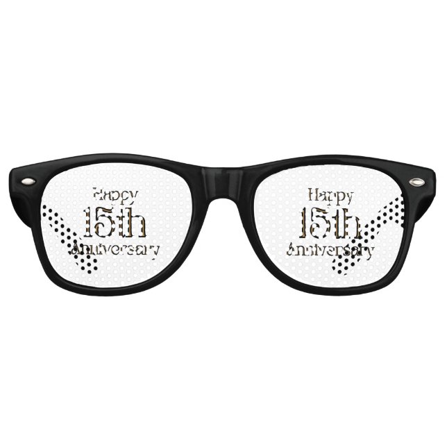Happy 15-jähriges Party Retro Sonnenbrille (Vorderseite)