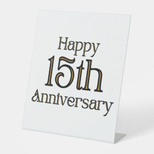 Happy 15-jähriges Pedestal-Zeichen Sockelschild
