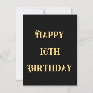 Happy 16. Geburtstag Gold Gelb Sechzehn Custom Age Postkarte