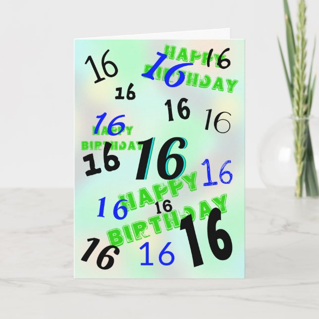 Happy 16. Geburtstagskarte Karte (Vorderseite)