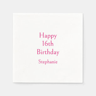 Happy 16. Geburtstagsparty Pink Klasse Sechzehnte Serviette