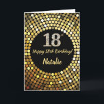 Happy 18th Birthday Black and Gold Glitter Card Karte<br><div class="desc">Happy 18th Birthday Black and Gold Glitter Card with personalized name. For further customization,  please click the "Customize it" button and use our design tool to modify this template.</div>