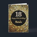 Happy 18th Birthday Black and Gold Glitter Card Karte<br><div class="desc">Happy 18th Birthday Black and Gold Glitter Card with personalized name. For further customization,  please click the "Customize it" button and use our design tool to modify this template.</div>