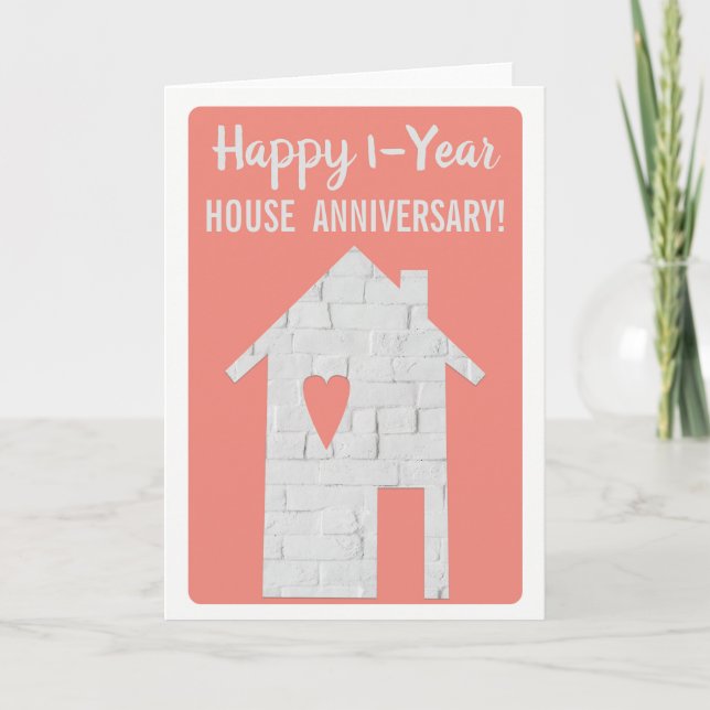 Happy 1-Jahres-Hausmannskarte Karte (Vorderseite)