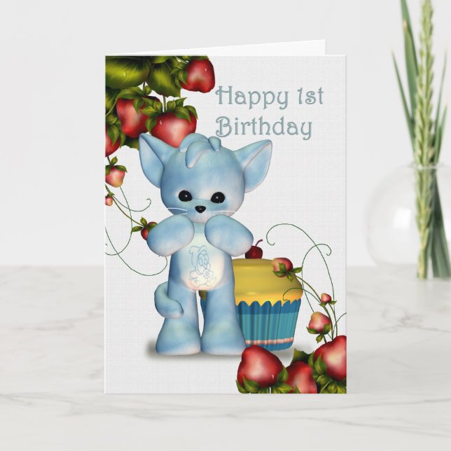 Happy 1st Birthday Boy Karte (Vorderseite)