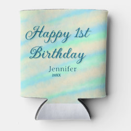 Happy 1st birthday kids baby blue green pastel ret dosenkühler