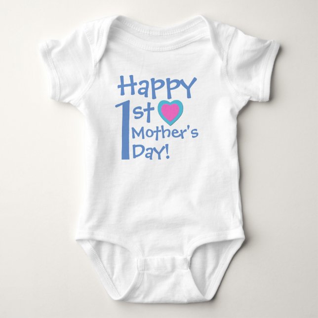 Happy 1st Mother's Day Baby Bodysuit Baby Strampler (Vorderseite)