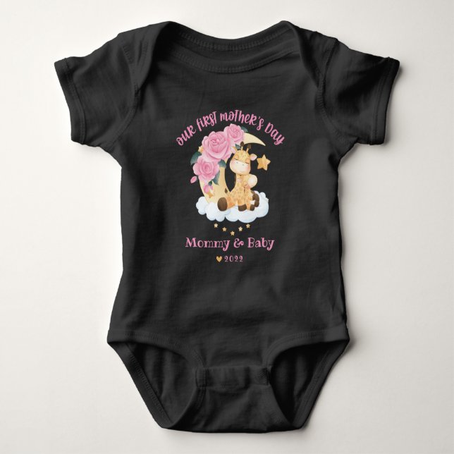 Happy 1st Mütter Day Baby Bodysuit Baby Strampler (Vorderseite)