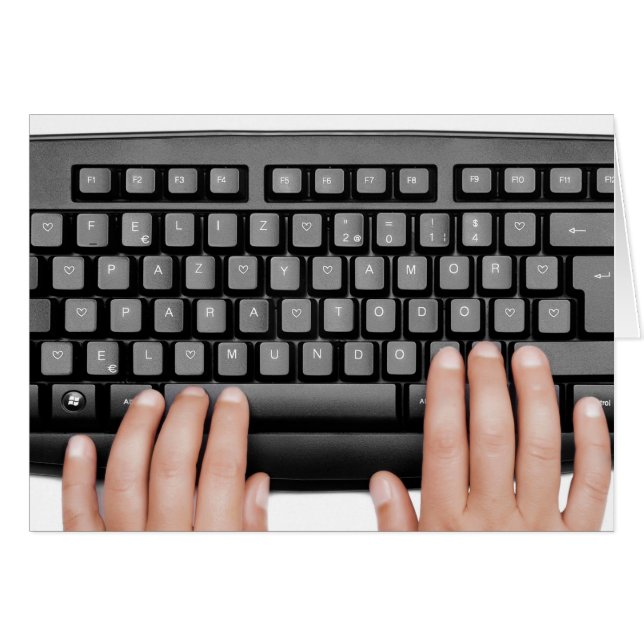 Happy 2014 keyboard 2014 paix messageFeliz et (Devant horizontal)