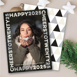 Happy 2025 Blocks Frame Typografy New Year Foto Feiertagskarte