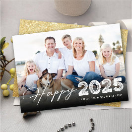 Happy 2025 Typografy Minimalistisch New Year Foto Feiertagskarte