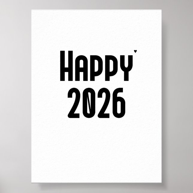Happy 2026 - minimalistic typography poster (Vorne)