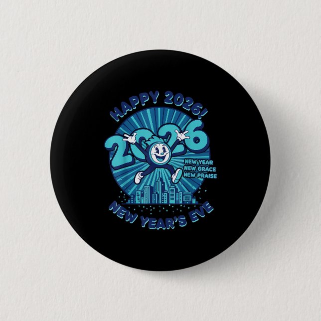 Happy 2026 New Year's Eve Celebration Design  Button (Vorderseite)