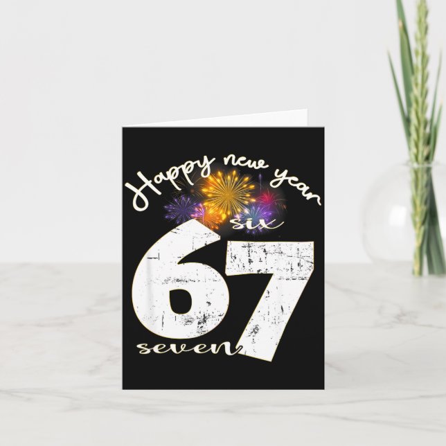 Happy 2026 New Year's Eve Party 67 Six Seven Meme  Karte (Vorderseite)