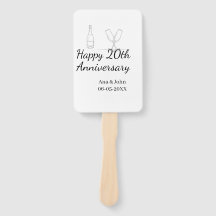 Happy 20th anniversary champagne bottle glass name