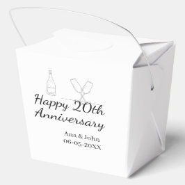 Happy 20th anniversary champagne bottle glass name geschenkschachtel