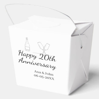 Happy 20th anniversary champagne bottle glass name geschenkschachtel