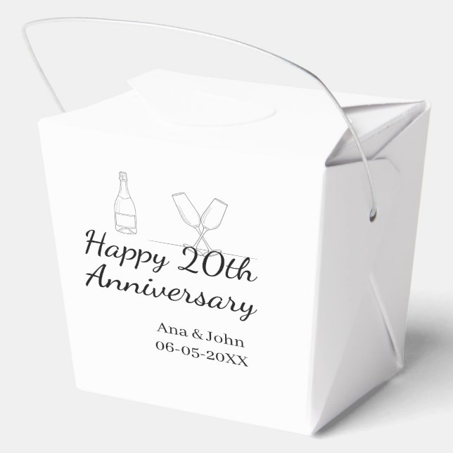 Happy 20th anniversary champagne bottle glass name geschenkschachtel (Rückseite)