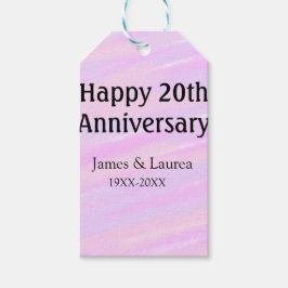 Happy 20th anniversary pink purple pastel name bol geschenkanhänger