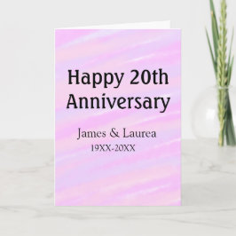 Happy 20th anniversary pink purple pastel name bol karte