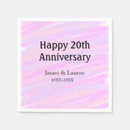 Happy 20th anniversary pink purple pastel name bol serviette