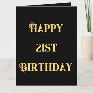 Happy 21. Geburtstag Gold Gelb 21 Jahre Karte