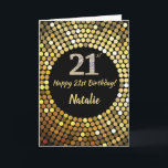 Happy 21. Geburtstagskarte Schwarz und Gold Glitze Karte<br><div class="desc">Glückliche 21. Geburtstagskarte Black and Gold Glitzer Card mit personalisiertem Namen.Für weitere Anpassungen klicken Sie bitte auf die Schaltfläche "Anpassen" und verwenden Sie unser Designwerkzeug,  um diese Vorlage zu ändern.</div>