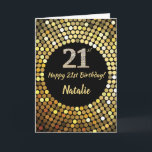 Happy 21. Geburtstagskarte Schwarz und Gold Glitze Karte<br><div class="desc">Glückliche 21. Geburtstagskarte Black and Gold Glitzer Card mit personalisiertem Namen.Für weitere Anpassungen klicken Sie bitte auf die Schaltfläche "Anpassen" und verwenden Sie unser Designwerkzeug,  um diese Vorlage zu ändern.</div>