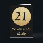 Happy 21st Birthday Black and Gold Glitter Card Karte<br><div class="desc">Happy 21st Birthday Black and Gold Glitter Card with personalized name. For further customization,  please click the "Customize it" button and use our design tool to modify this template.</div>