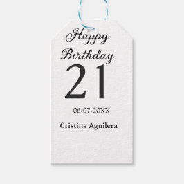 Happy 21st birthday bold letter simple name minima geschenkanhänger