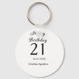 Happy 21st birthday bold letter simple name minima schlüsselanhänger