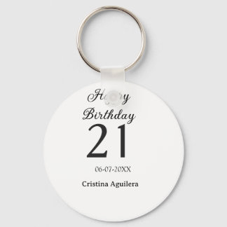 Happy 21st birthday bold letter simple name minima schlüsselanhänger
