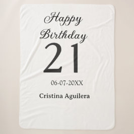 Happy 21st birthday bold letter simple name minima sherpadecke