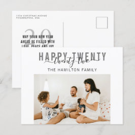 Happy 22 Typografy Foto Holiday Postkarte
