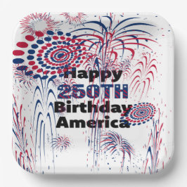 Happy 250th America Patriotic Fireworks Pappteller