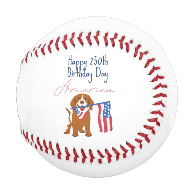 Happy 250th Birthday America! 1776-2026 Adorable  Baseball (Vorne Rechts)