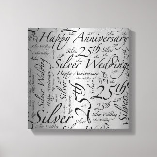Happy 25-jähriges Jahr Word Art Graphic Leinwanddruck